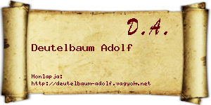 Deutelbaum Adolf névjegykártya